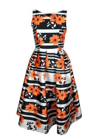 1. Retro Style Floral Print Frock