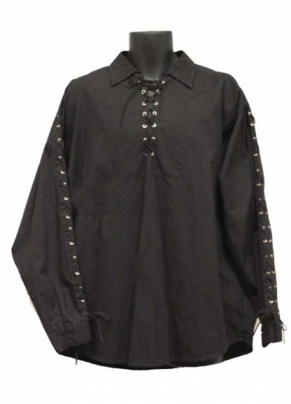 Shirt Cotton Eyelets Black