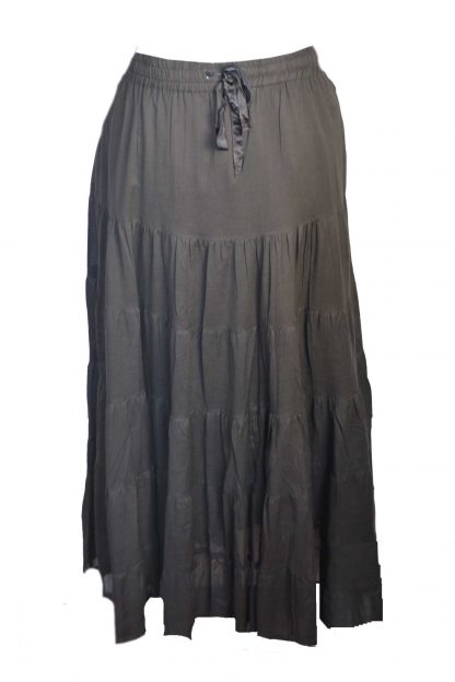 Skirt Long Terry Voil in Black