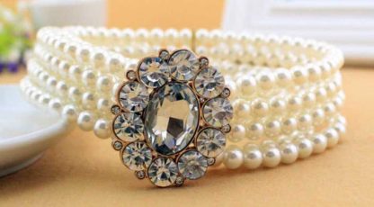 Belt ABS Pearl Oval Cut Stone