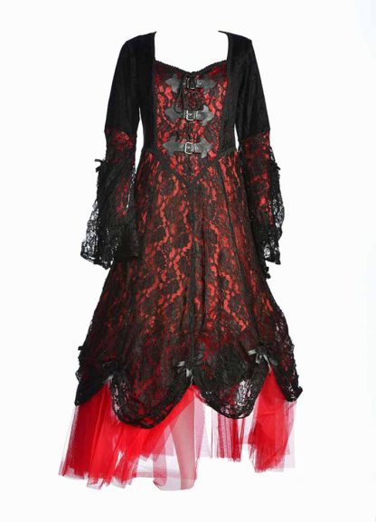 Dress Red Long Lace Size 14