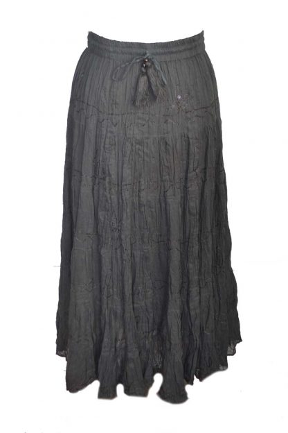 Skirt Long Black Cotton