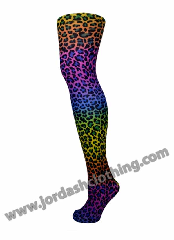 Rainbow Leopard Print Tights DS/Tg/683