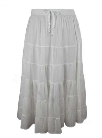 Skirt Long Terry Voil in White