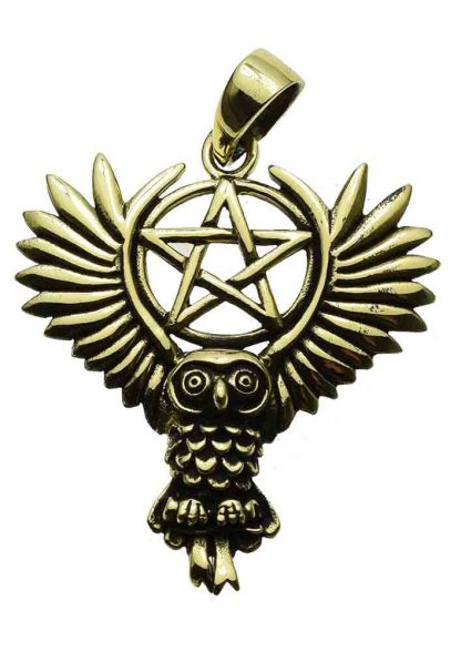 Bronze Pendant Owl Pentagram Lisa Parker Licensed