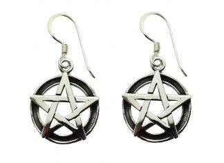 Silver Earring Pentagram