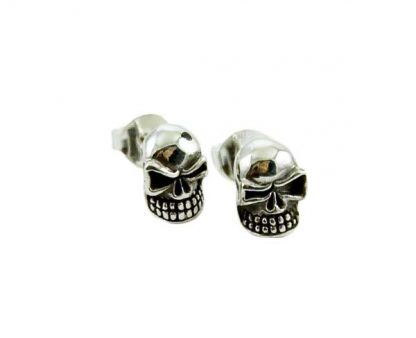 Earring Silver Stud Skull