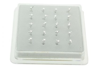 Nose Stud Silver Cross 20pcs