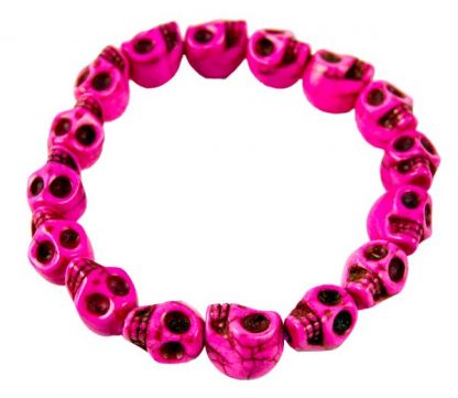 Bracelet Skull Pink Howlite