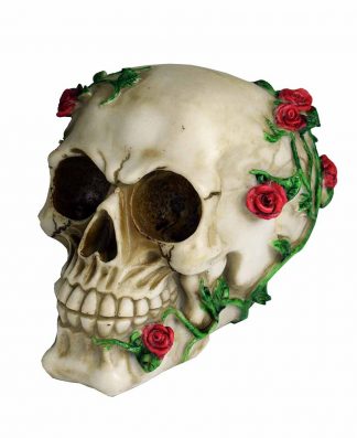 Skull With Rose H13xW10cm