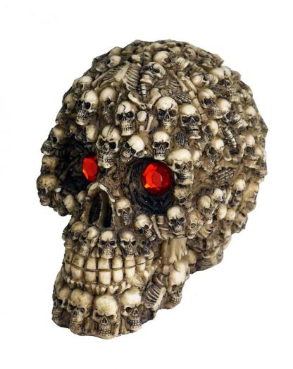 Skull Head With Red Eyes Ivory