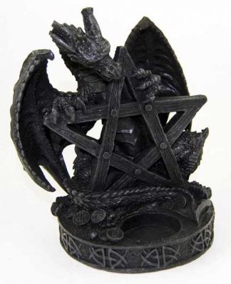 Dragon T-Light Holder Black