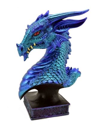 Dragon Head On Stand Blue