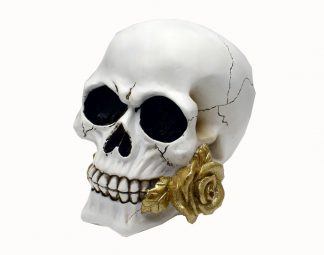 Skull With Gold Rose