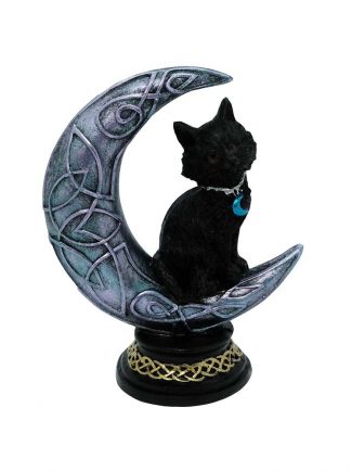 Cat Black On Moon Large 11.8X6.5X14.5cm