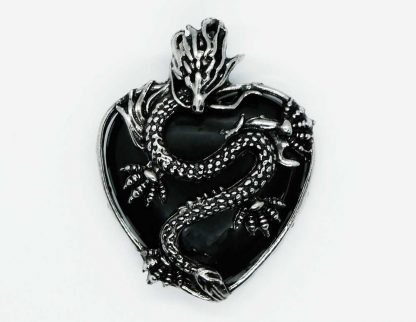 Pendant Dragon Obsidian Heart