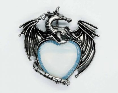 Pendant Dragon Opalite Heart