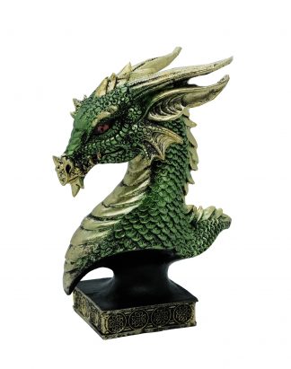 Dragon Head On Stand Green