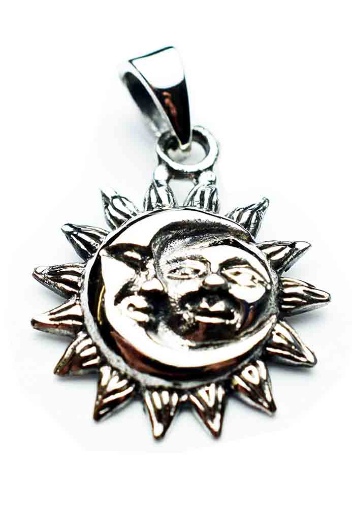 Silver Pendant Moon And Sun