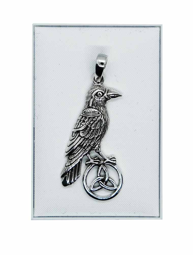 Silver Pendant Raven onTrinity