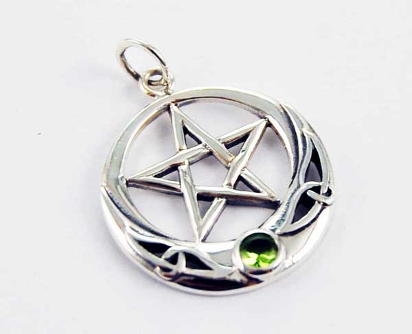 Silver Pendant Pentagram Perid