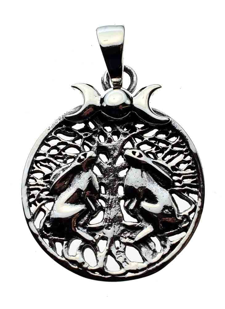 Silver Pendant Hares Moon