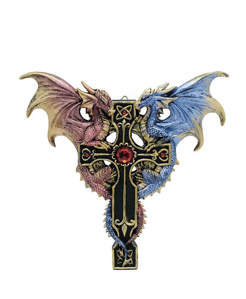 Wall Hanging Cross Dragons