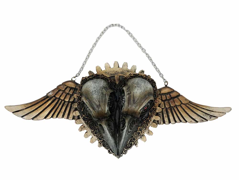 Raven Heads With Wings