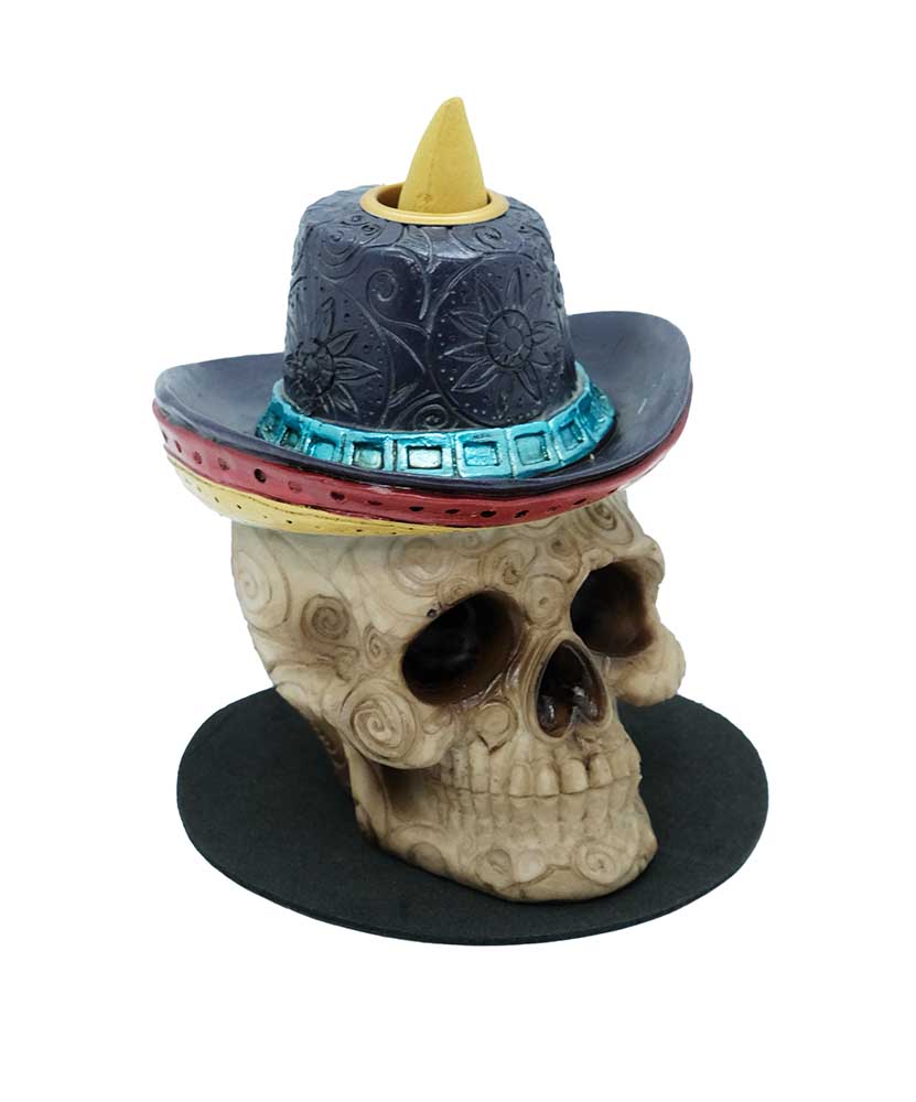 Backflow Burner Skull With Hat